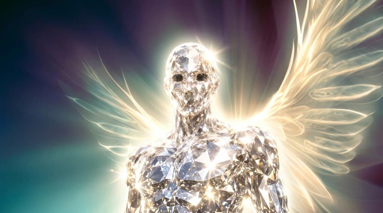 The diamond figure illuminated by radiant wings